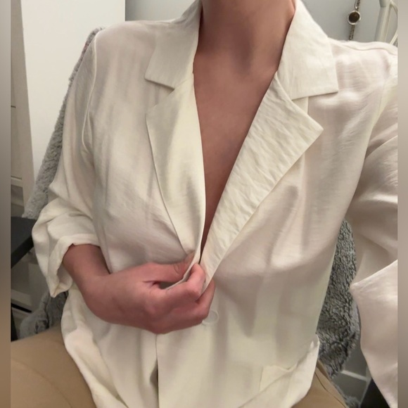 SAGE white cotton beachy blazer - Picture 2 of 6